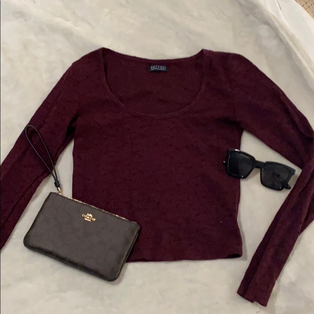 Maroon long sleeve top